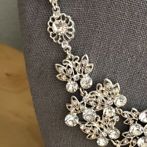 Teardrop Marquise Radiant Rhinestone Cut Drop Necklace - Bridgerton Regency Core - Picture 4 of 7